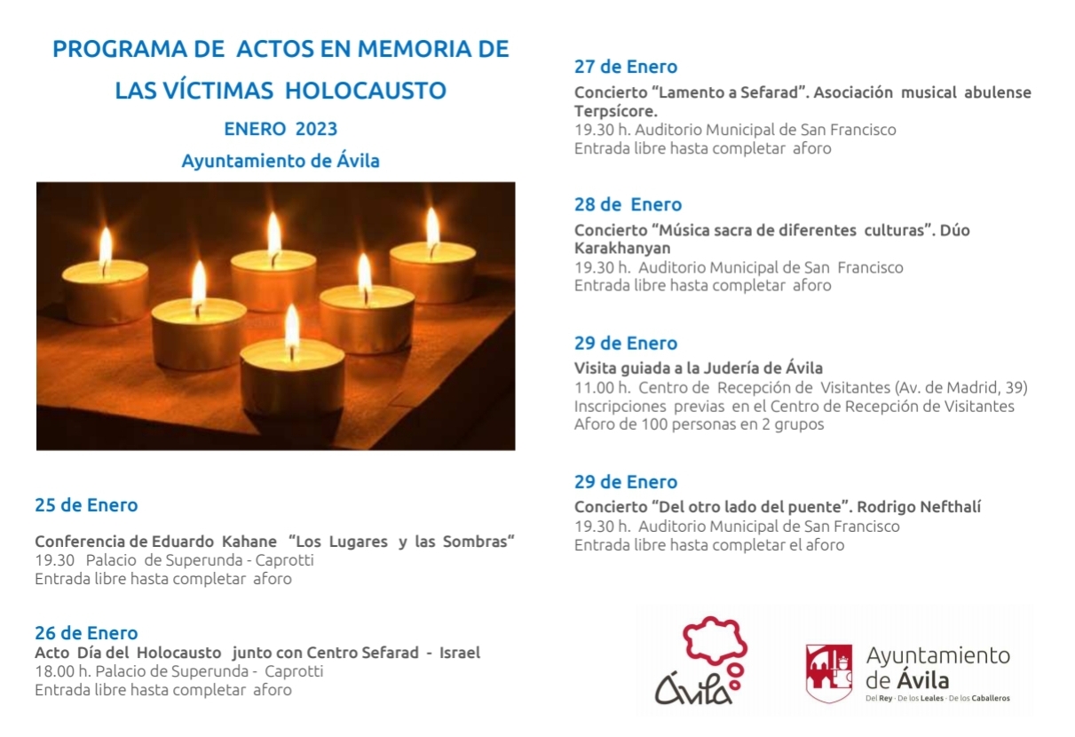 Actos en memoria de las víctimas del holocausto Ávila Turismo