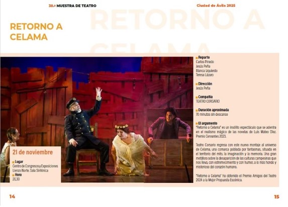 38ª Muestra de Teatro. Retorno a Celama Ávila Turismo 38ª Muestra de Teatro. Retorno a Celama Ávila Turismo