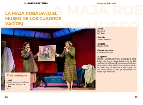 38ª Muestra de Teatro. La Maja Robada Ávila Turismo 38ª Muestra de Teatro. La Maja Robada Ávila Turismo