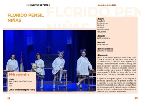 38ª Muestra de Teatro. El florido pensil niñas Ávila Turismo