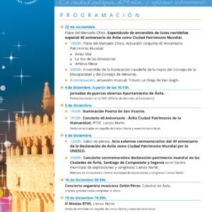 40 Aniversario de la declaración de Ávila como Patrimonio Mundial. Espectáculo de encendido de luces navideñas. Ávila Turismo